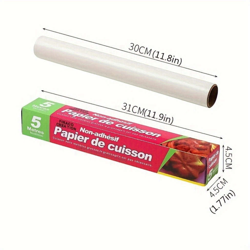 1 Roll Disposable Air Fryer Liners - Non-Stick Heat-Resistant Baking Paper (450°C Safe), Waterproof & Greaseproof, 11.8"x393.7" Large Roll for Oven, Microwave, Grilling - Precut Sheets for Easy Use, Safe Cooking & Easy Cleanup, Kitchen Essentials,