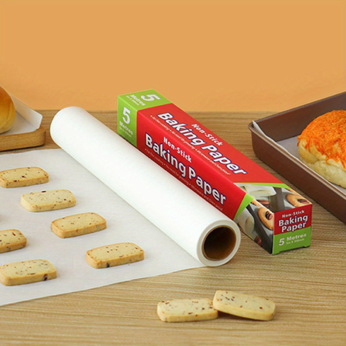 1 Roll Disposable Air Fryer Liners - Non-Stick Heat-Resistant Baking Paper (450°C Safe), Waterproof & Greaseproof, 11.8"x393.7" Large Roll for Oven, Microwave, Grilling - Precut Sheets for Easy Use, Safe Cooking & Easy Cleanup, Kitchen Essentials,