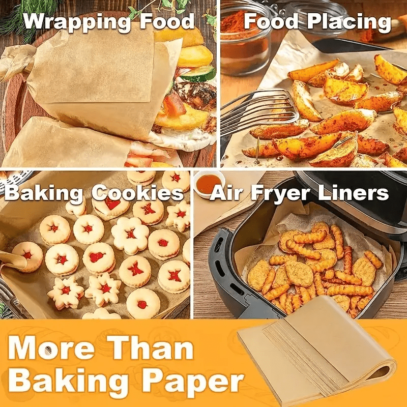 Paper-100pcs Parchment Paper Baking Sheets 9x13 Inches, Precut Non-Stick Parchment Paper For Baking, Cooking, Fit For Most Sheet Pans, Grilling, Frying And Steaming - Unbleached