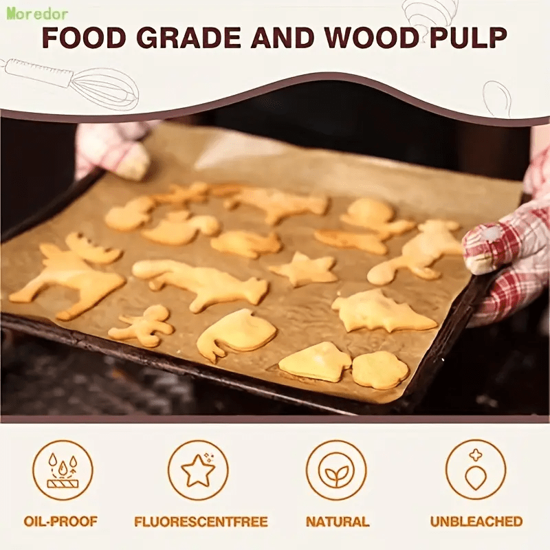 Paper-100pcs Parchment Paper Baking Sheets 9x13 Inches, Precut Non-Stick Parchment Paper For Baking, Cooking, Fit For Most Sheet Pans, Grilling, Frying And Steaming - Unbleached