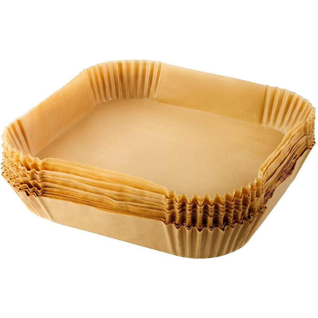 100pcs 7.9 Inch Square Air Fryer Disposable Paper Liners - Non-Stick, Grease-Resistant Parchment Paper for Instant Vortex, Cosori & More - Perfect for Fries, Chicken, Shrimp & More - Kitchen Essentials, Air Fryer Accessories, Nonstick Liner, Square Liner,