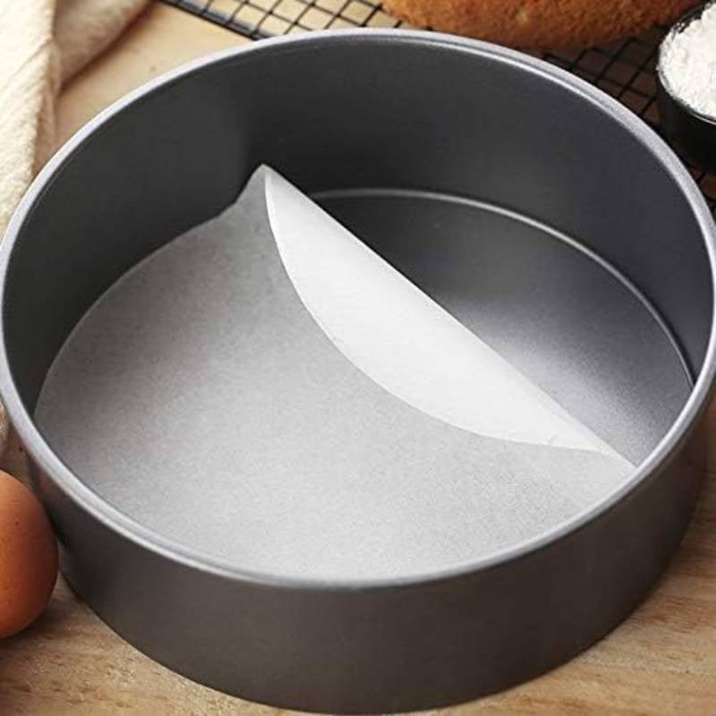 Precut Non-Stick Parchment Paper Baking Sheets - 6" & 8" Round Cake & Cookie Liners with Rounded Edges, Individually Wrapped for Easy Use, Oven Safe, Even Heat Distribution, Perfect for Muffins, Tart Pans & Pie Crusts (White, Durable & Precise Fit) -