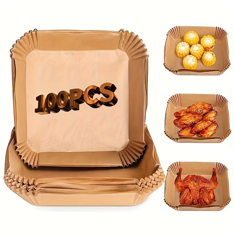 Air Fryer Liner, Non Stick Disposable Air Fryer Liner, Oil And Waterproof Baking Paper, Kitchen Supplies, Wedding Anniversary Party Supplies, Birthday Party Supplies, Summer Holiday Party Gifts, Themed Party Decorations