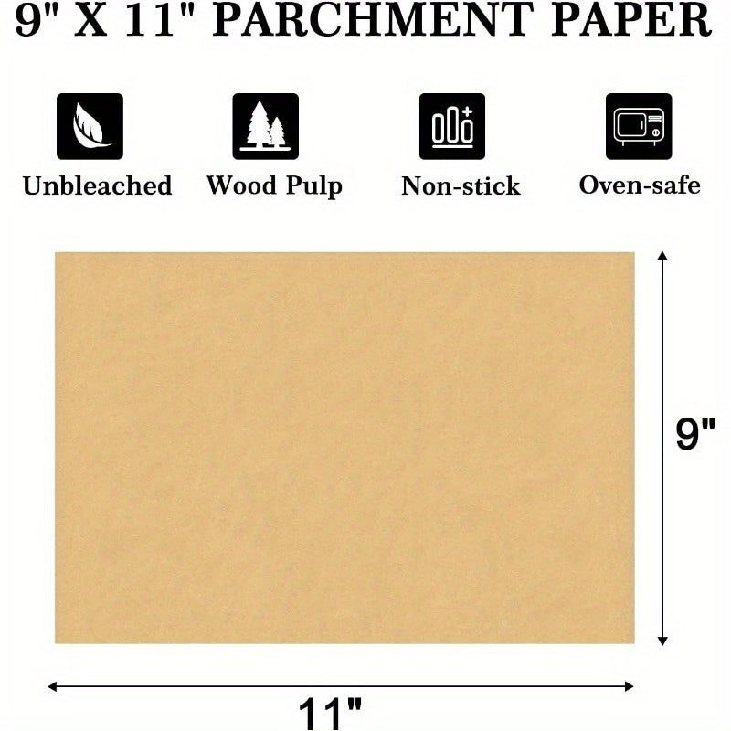 300pcs 9x11 Inch Parchment Paper Sheets - Disposable Air Fryer & Toaster Oven Liners, Non-Stick Rectangular Baking Sheets for Cuisinart, Emeril Lagasse, Ninja Foodi, Breville, Instant Pot - Easy Cleanup, Even Heat Distribution, Kitchen Essentials, Baking