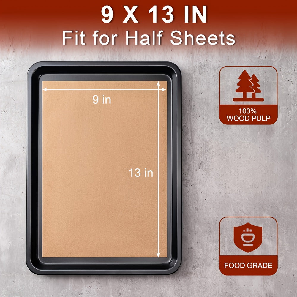 Unbleached Parchment Paper Sheets - Non-Stick, Non-Toxic, Pre-Cut Baking Sheets for Oven, Air Fryer, Grill, Steam - Heavy Duty, Fits Half Sheet Pans, Cookie, Pizza, Pastries - Kitchen & Restaurant Use - Easy Cleanup & Even Cooking, Oven Liner, Smooth