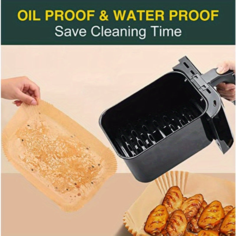 100pcs Ninja Dual Air Fryer Disposable Paper Liners - Non-Stick, Oil-Proof & Waterproof Parchment Paper Liners for Baking, Microwave & Oven Use, 8.6" x 5.5", Perfect for Healthy Fried Foods, Air Fryer Accessories