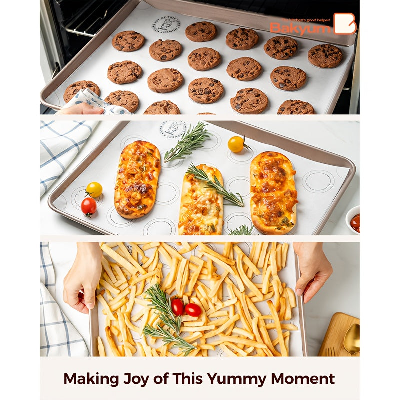 100 Sheets Bakyum Heavy Duty Non-Stick Pre-Cut Parchment Baking Paper - 12x16 Inch Macaron-Printed with Rounded Corners, Non-Toxic Natural Pine/Resin Wood-Based for Oven, Air Fryer, Steaming, Bread, Cupcakes, Cookies, Holiday Baking (Halloween, Christmas,