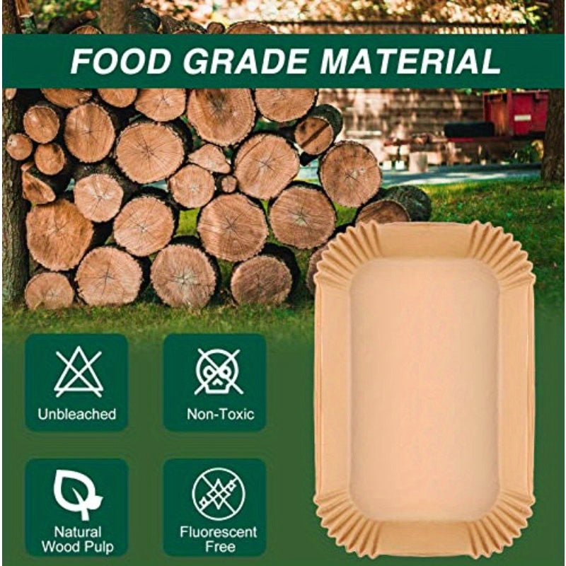 100pcs Ninja Dual Air Fryer Disposable Paper Liners - Non-Stick, Oil-Proof & Waterproof Parchment Paper Liners for Baking, Microwave & Oven Use, 8.6" x 5.5", Perfect for Healthy Fried Foods, Air Fryer Accessories