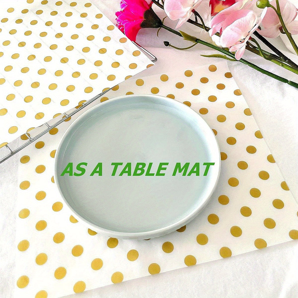 Golden Dot Wax Paper Sheets Deli Wraps Tray& Basket Liner Deli Paper Wax Paper Baking Paper Colored Parchment Paper Greaseproof for Food ( 150), Baking Essentials, Tray Liner, Decorative Paper, Elegant Food Wrap, Durable Parchment, Foodsafe Paper,