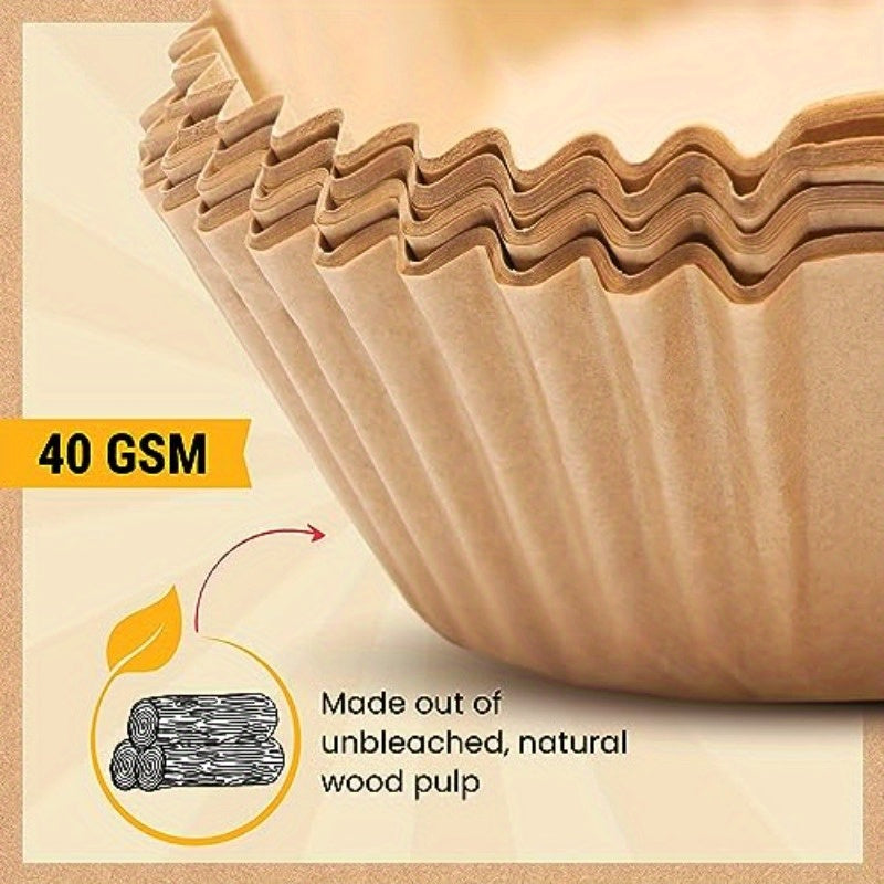 250pcs Extra Strong Air Fryer Liners - Non-Stick, Oil-Proof Paper Liners for Easy Cleanup, Fits 5-8 QT Baskets, Perfect for Oven Pans & Baking, 8 Square Liners Included, Air Fryer Accessories, Baking Essentials, Disposable Liners, Oilproof Material