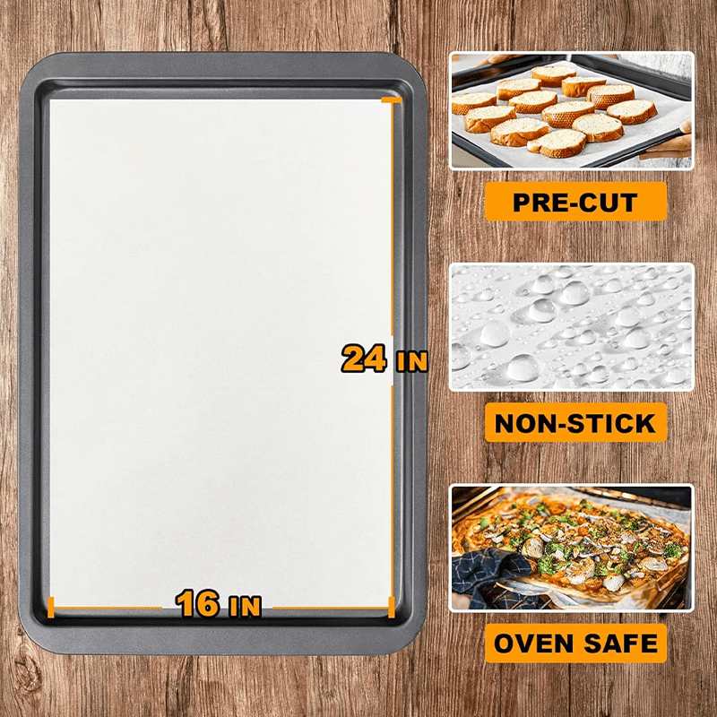 1000pcs Parchment Paper Baking Sheets 16*24 Inches, Non-Stick, Oil & Waterproof Baking Liners, For Baking, Cooking, Grilling, Frying
