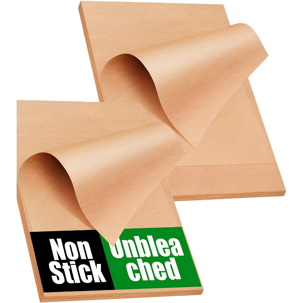 Unbleached Parchment Paper Sheets - Non-Stick, Non-Toxic, Pre-Cut Baking Sheets for Oven, Air Fryer, Grill, Steam - Heavy Duty, Fits Half Sheet Pans, Cookie, Pizza, Pastries - Kitchen & Restaurant Use - Easy Cleanup & Even Cooking, Oven Liner, Smooth