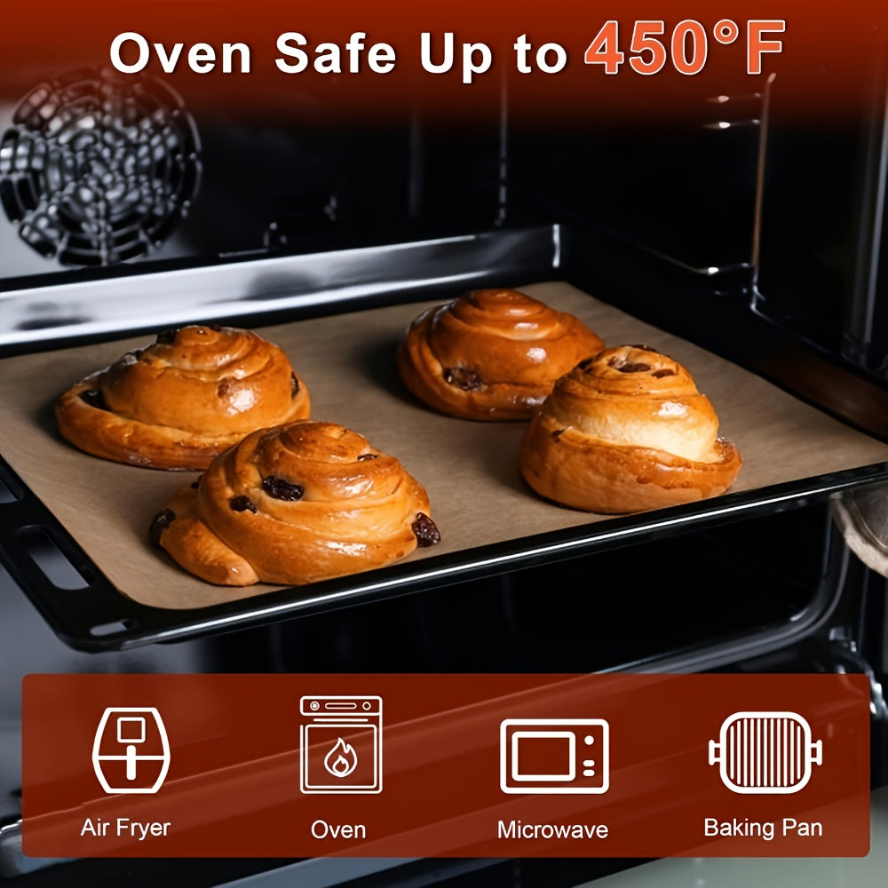 Unbleached Parchment Paper Sheets - Non-Stick, Non-Toxic, Pre-Cut Baking Sheets for Oven, Air Fryer, Grill, Steam - Heavy Duty, Fits Half Sheet Pans, Cookie, Pizza, Pastries - Kitchen & Restaurant Use - Easy Cleanup & Even Cooking, Oven Liner, Smooth
