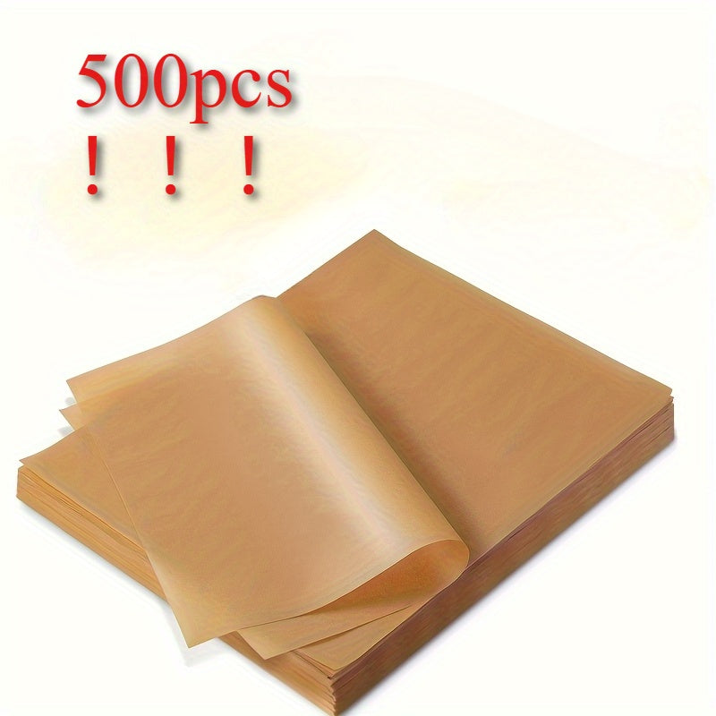 500 Sheets LDQ Heavy Duty 12x16 Inch Parchment Paper - Unbleached Non-Stick Baking Sheets for Air Fryer, Grilling, Steaming, Baking Bread, Cakes & Wrapping Foods - Food-Grade, Durable & Easy Cleanup, Grilling Essentials, Simple Design, Foodsafe Material,